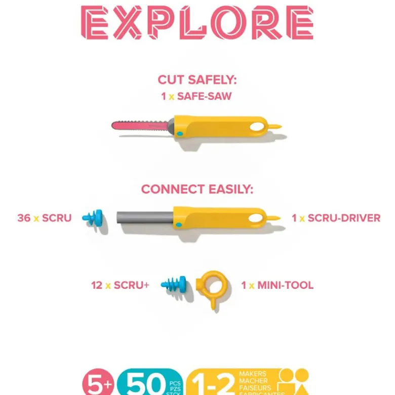 Makedo Explore, Creative Tools and Accessories for DIY Cardboard Projects