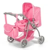 MaMaMeMo Dolls, dukkevogn m. lift - Pink
