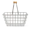 Mamamemo Shopping Basket – Metal with Wooden Handle