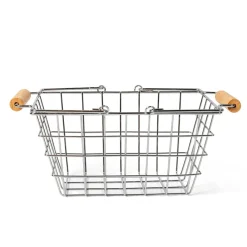 Mamamemo Shopping Basket – Metal with Wooden Handle