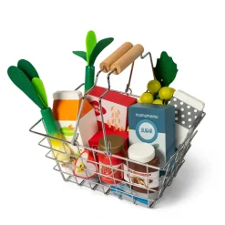 Mamamemo Shopping Basket – Metal with Wooden Handle