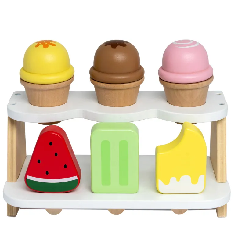 Mamamemo Wooden Ice Cream Kiosk with 6 Ice Creams