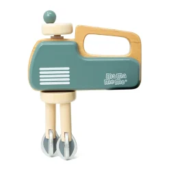 MaMaMeMo Wooden Play Food, Hand Mixer - Emerald Green