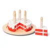 MaMaMeMo Wooden Play Food – Birthday Cake with Candles