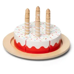 MaMaMeMo Wooden Play Food – Birthday Cake with Candles