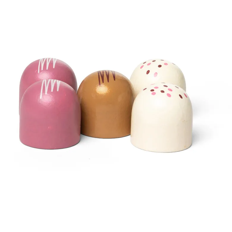MaMaMeMo Wooden Play Food, Ruby Flødeboller