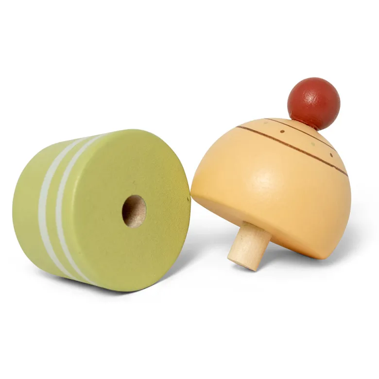 Mamamemo Wooden Play Food, Cupcakes on Cake Stand
