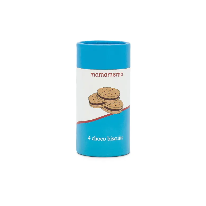 MaMaMeMo Wooden Play Food, Chocolate Biscuits - Pack of 4