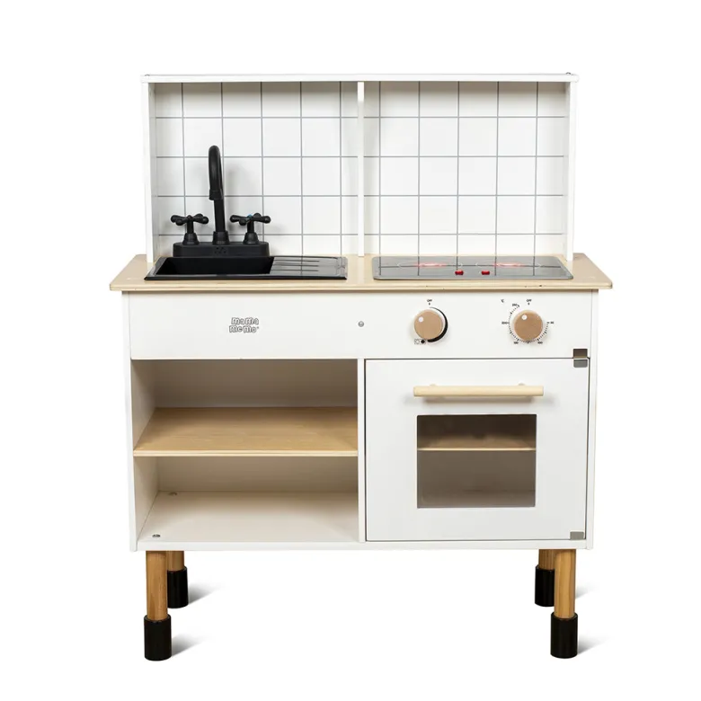 Mamamemo Wooden Play Kitchen with Cooktop