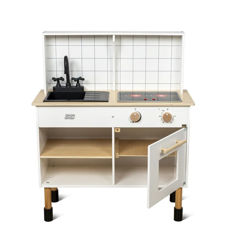 Mamamemo Wooden Play Kitchen with Cooktop