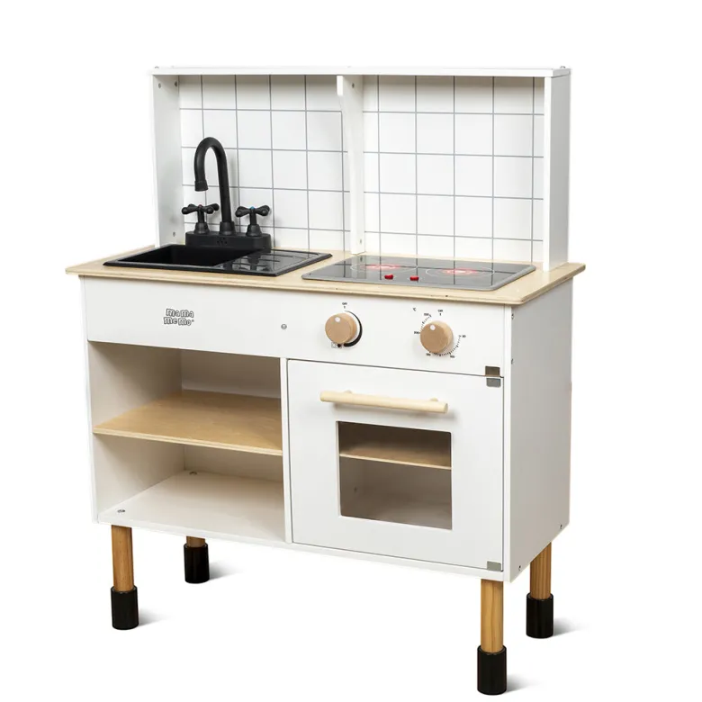 Mamamemo Wooden Play Kitchen with Cooktop