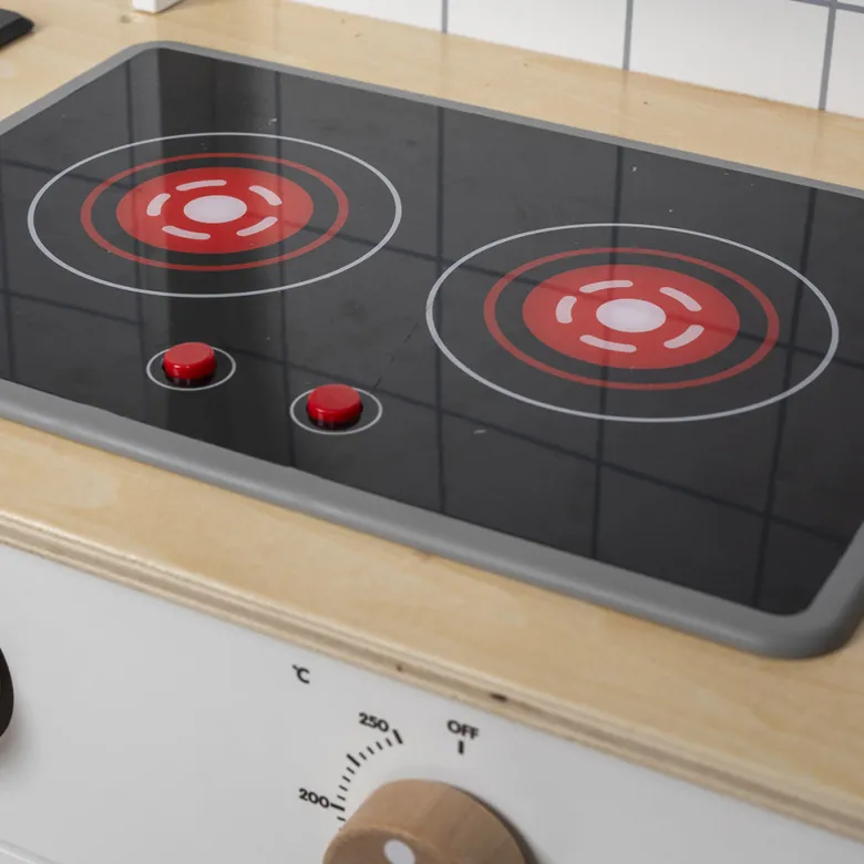 Mamamemo Wooden Play Kitchen with Cooktop