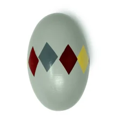 Mamamemo Wooden Shaker Egg, Harlequin - Green