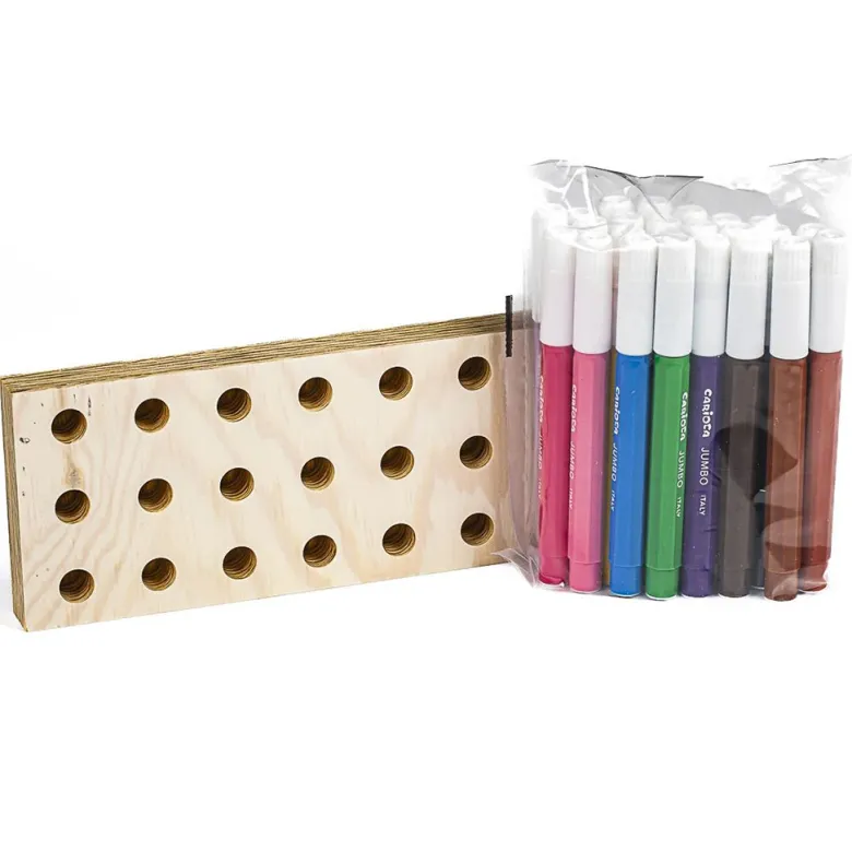 Markers in Wooden Block, 24 Colors