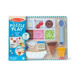 Melissa & Doug 2-in-1 Play Set, Magnetic Puzzle and Play Food - Ice Cream