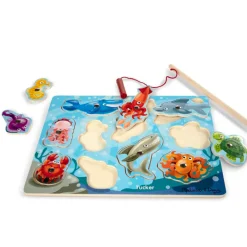 Melissa & Doug Magnetic Wooden Puzzle with Fishing Rod, 10 Pieces