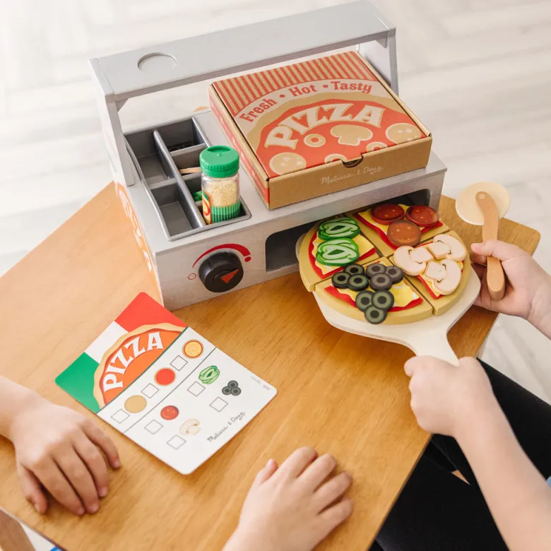 Melissa & Doug Play Food, Build-Your-Own Pizza Set - 41 Pieces