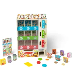Melissa & Doug Play Food, Snack Vending Machine – 16-Piece Set