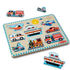 Melissa & Doug Sound Puzzle, Vehicles - 8 Pieces