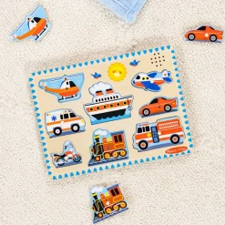 Melissa & Doug Sound Puzzle, Vehicles - 8 Pieces