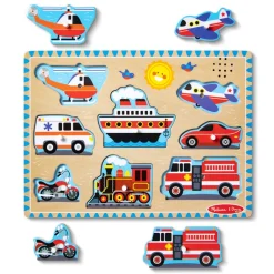 Melissa & Doug Sound Puzzle, Vehicles - 8 Pieces