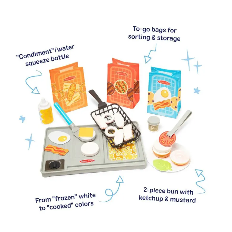 Melissa & Doug Water Wow Play Food with Water-Activated Color Change, Grillbar