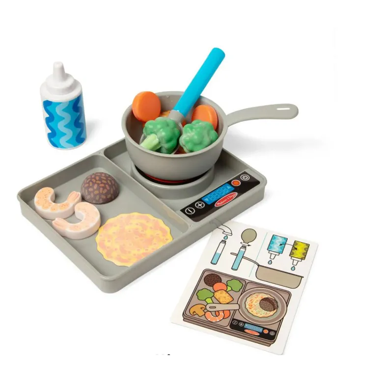 Melissa & Doug Water Wow Play Food with Water-Activated Color Change, Cooktop with Pot