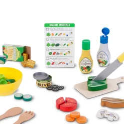 Melissa & Doug Wooden Play Food, Salad Set