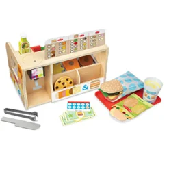 Melissa & Doug Wooden Play Food, Sandwich Bar - 56 Pieces