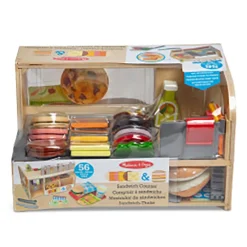 Melissa & Doug Wooden Play Food, Sandwich Bar - 56 Pieces