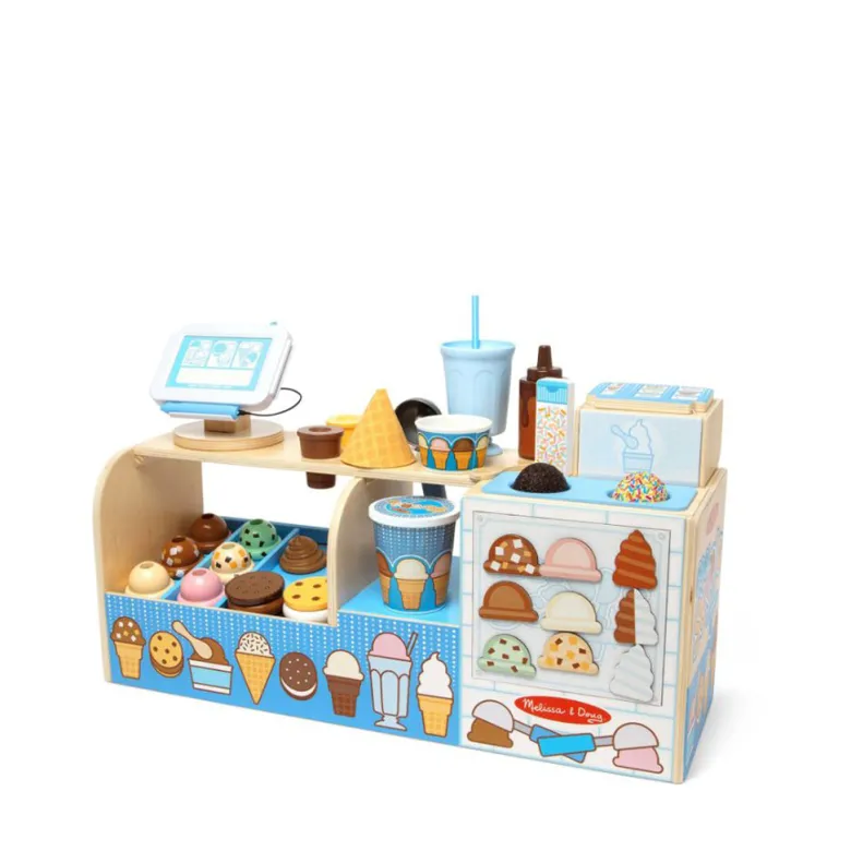 Melissa & Doug Wooden Play Food, Ice Cream Stand