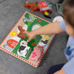 Melissa & Doug Wooden Puzzle with Large Pieces, Farm - 8 Pieces