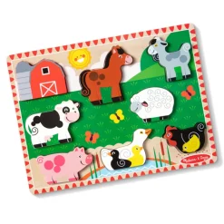 Melissa & Doug Wooden Puzzle with Large Pieces, Farm - 8 Pieces