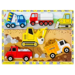 Melissa & Doug Wooden Puzzle with Large Pieces, Vehicles - 6 Pieces