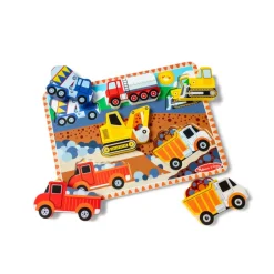 Melissa & Doug Wooden Puzzle with Large Pieces, Vehicles - 6 Pieces