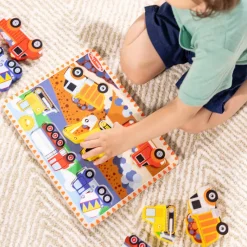 Melissa & Doug Wooden Puzzle with Large Pieces, Vehicles - 6 Pieces