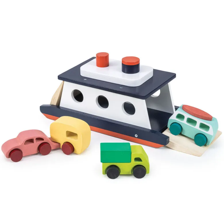 Mentari Wooden Car Ferry with Toy Cars