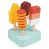 Mentari Wooden Play Food, Set of 4 Ice Cream Sticks - Sunny Ice Collection