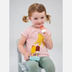 Mentari Wooden Play Food, Set of 4 Ice Cream Sticks - Sunny Ice Collection