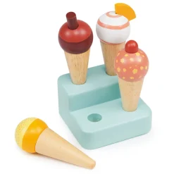 Mentari, Wooden Play Food, 4 Ice Cream Cones - Sunny Gelato