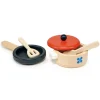 Mentari, Wooden Play Food - Pan and Saucepan