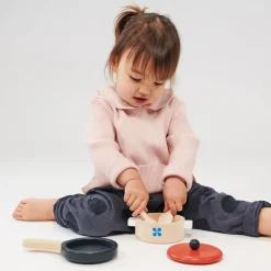 Mentari, Wooden Play Food - Pan and Saucepan