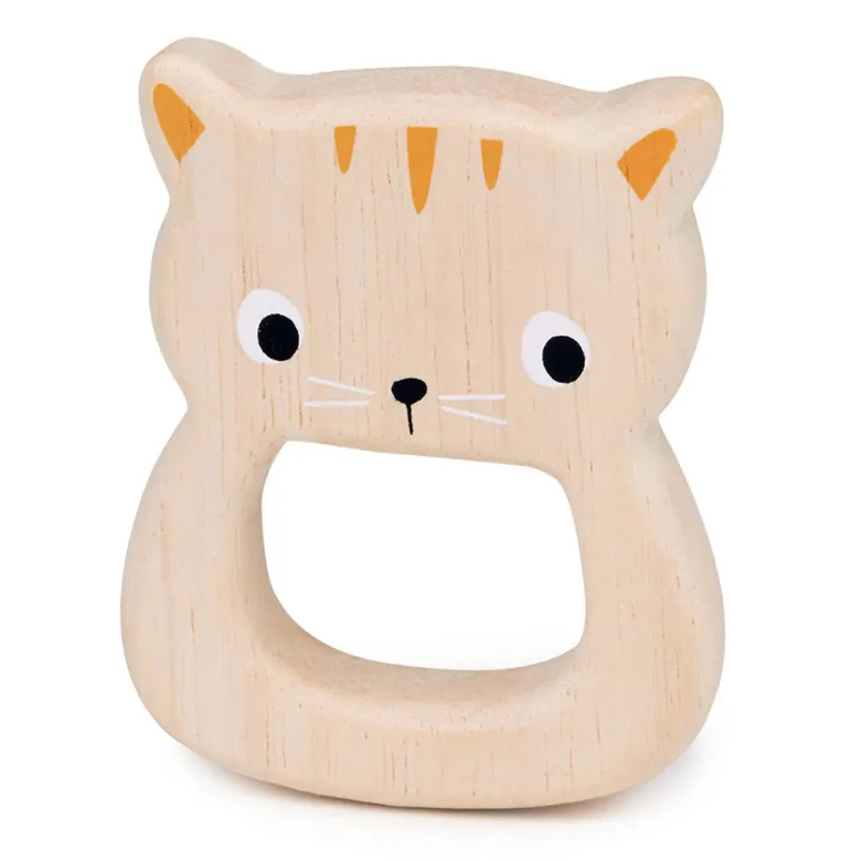 Mentari, Wooden Teething Ring - Bird and Cat