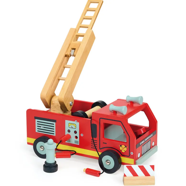 Mentari Wooden Toy Car - Red Fire Truck