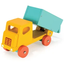 Mentari Wooden Toy Car, Yellow Truck with Tipping Bed