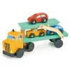 Mentari Wooden Toy Cars – Car Transporter Set