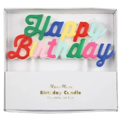 Meri Meri Cake Candles, Happy Birthday - Bright