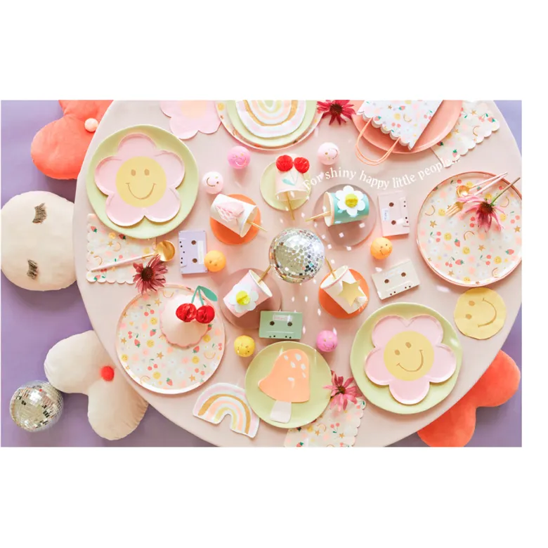 Meri Meri Cake Candles, Happy Face Icon – Pack of 6