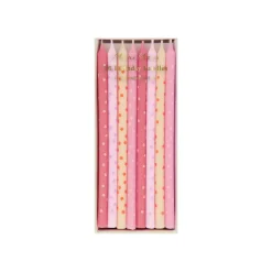 Meri Meri Cake Candles, Pink Stars - Set of 16
