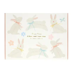 Meri Meri Easter, Honeycomb Decorations – Pom Pom Bunnies – 6 Pack